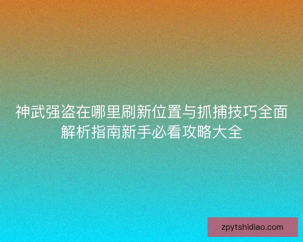 神武强盗在哪里刷新位置与抓捕技巧全面解析指南新手必看攻略大全